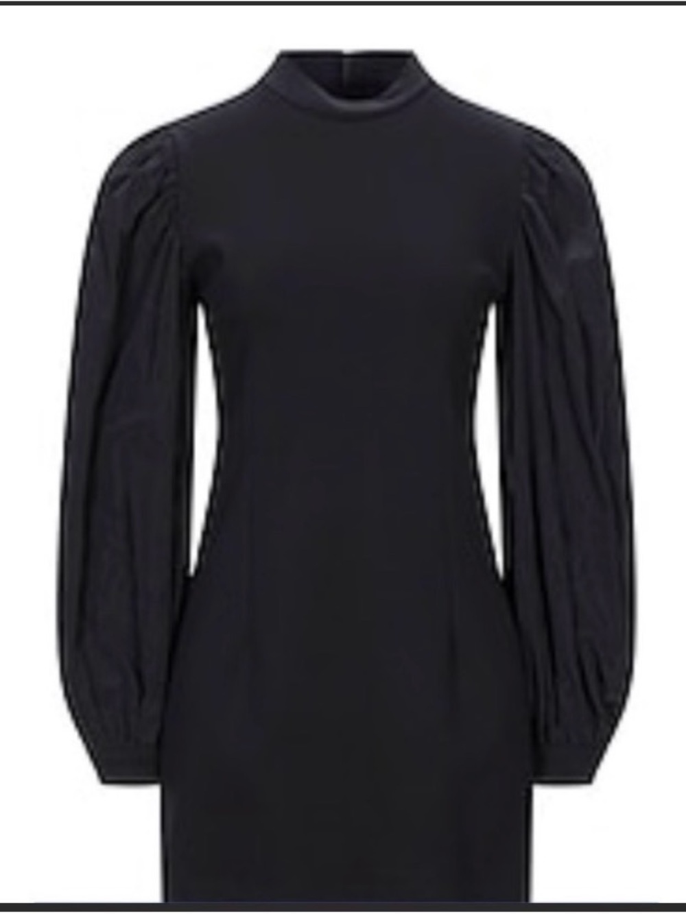 Imperial Black stretch Dress with Statement Puff Sleeves
